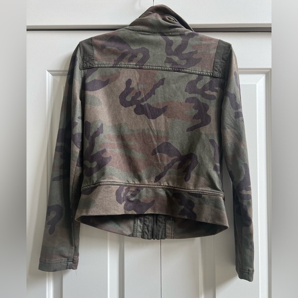 Anthropologie Marrakech Ashland Camo Moto Bomber Full Zip Jacket Size Small - Picture 4 of 7